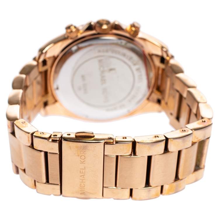 مملوكة مسبقًا Michael Kors Champagne Rose Gold Plated Blair MK5263 Women's Wristwatch 39 mm