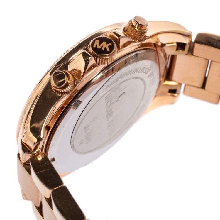 مملوكة مسبقًا Michael Kors Champagne Rose Gold Plated Blair MK5263 Women's Wristwatch 39 mm