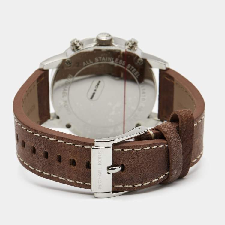 Pre Owned ساعة يد رجالية مايكل كورس سكاوت MK8309 ستانلس ستيل سوداء 43 مم