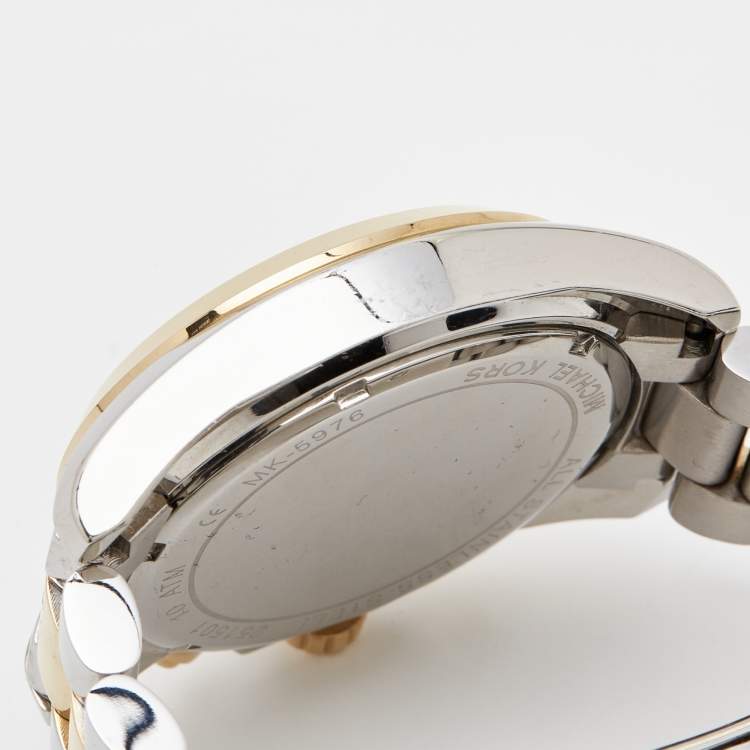 Pre Owned Michael Kors Blue Two Tone Stainless Steel Bradshaw MK5976 Men's Wristwatch 43 mm