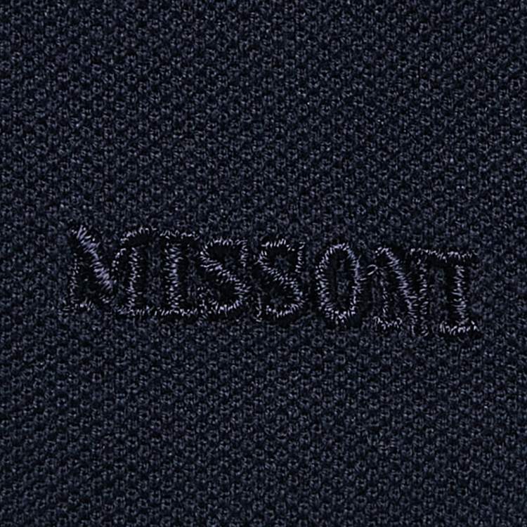Pre Owned Missoni Navy Blue Cotton Pique Patterned Collar Polo T-Shirt XL