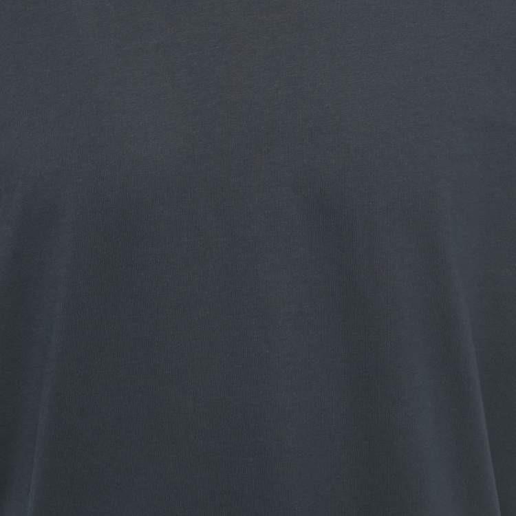 Pre Owned Missoni Navy Blue Zig Zag Detail Cotton T-Shirt S