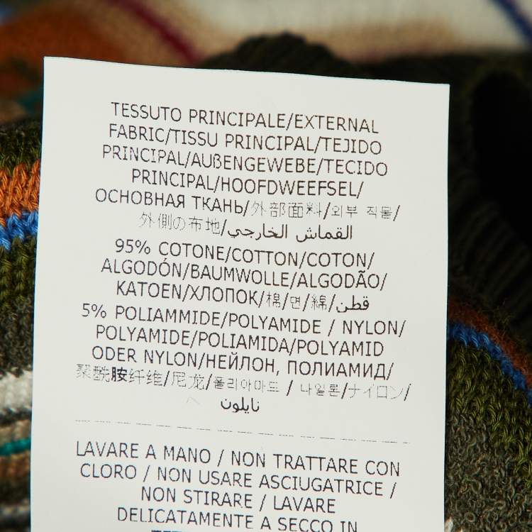 مملوكة مسبقًا Missoni Olive Green Chevron Knit Polo T-Shirt L