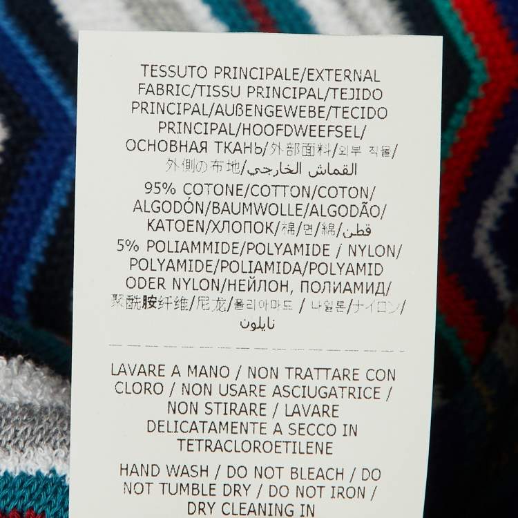 Pre Owned Missoni Multicolor Chevron Knit Polo T-Shirt M