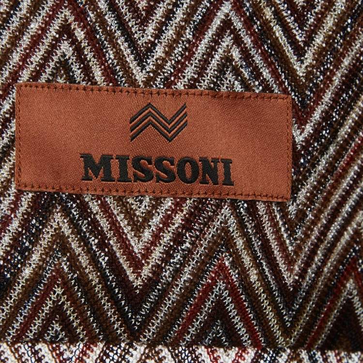Pre Owned Missoni Multicolour Zig-Zag Knit Long Sleeve Shirt L
