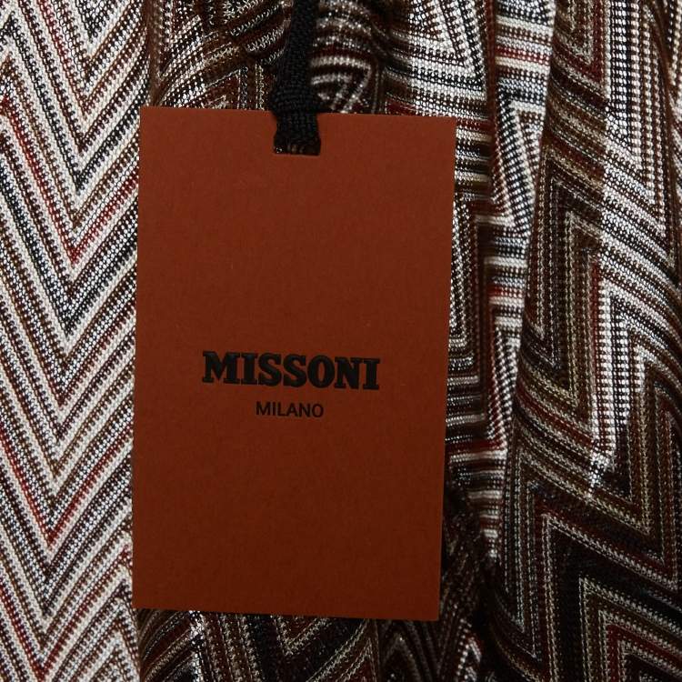 Pre Owned Missoni Multicolour Zig-Zag Knit Long Sleeve Shirt L
