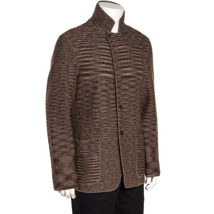 Pre Owned Missoni Brown Wool Two Button Jacket L