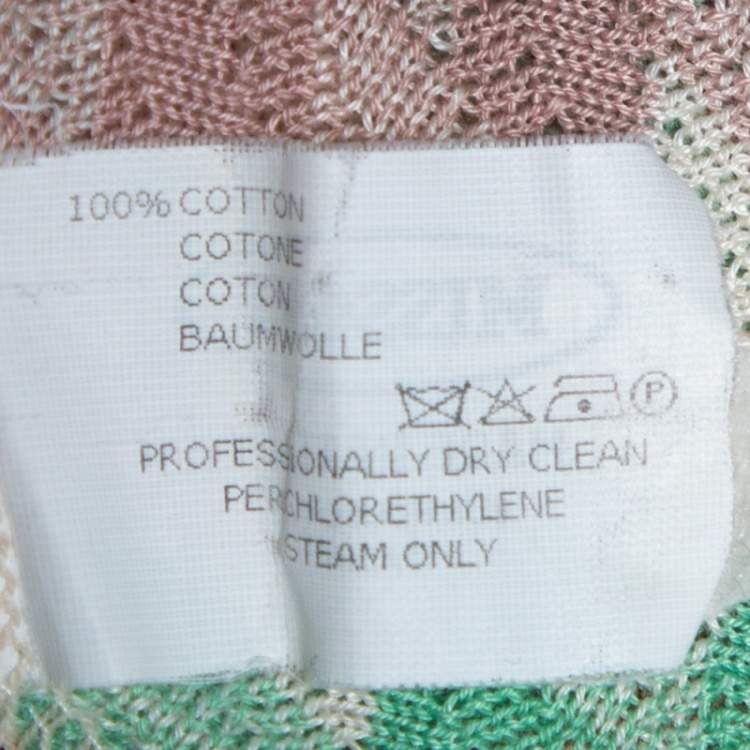 Pre Owned Misson Pastel Chevron Pointelle Knit Polo T-Shirt XXL