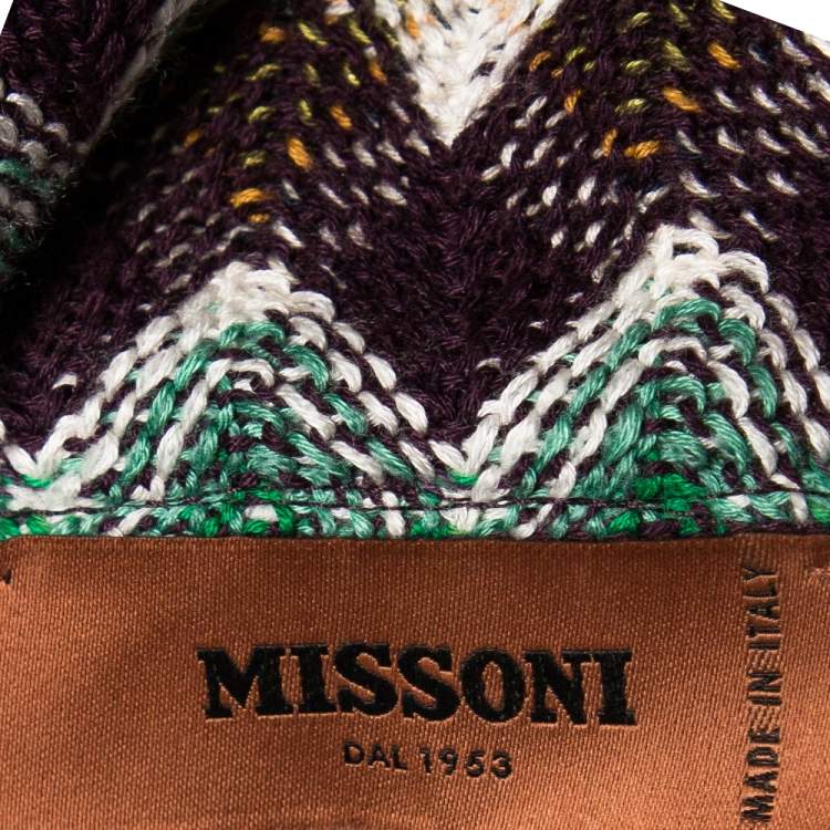 Pre Owned Missoni Multicolor Cotton & Wool Blend Hooded Sweater L