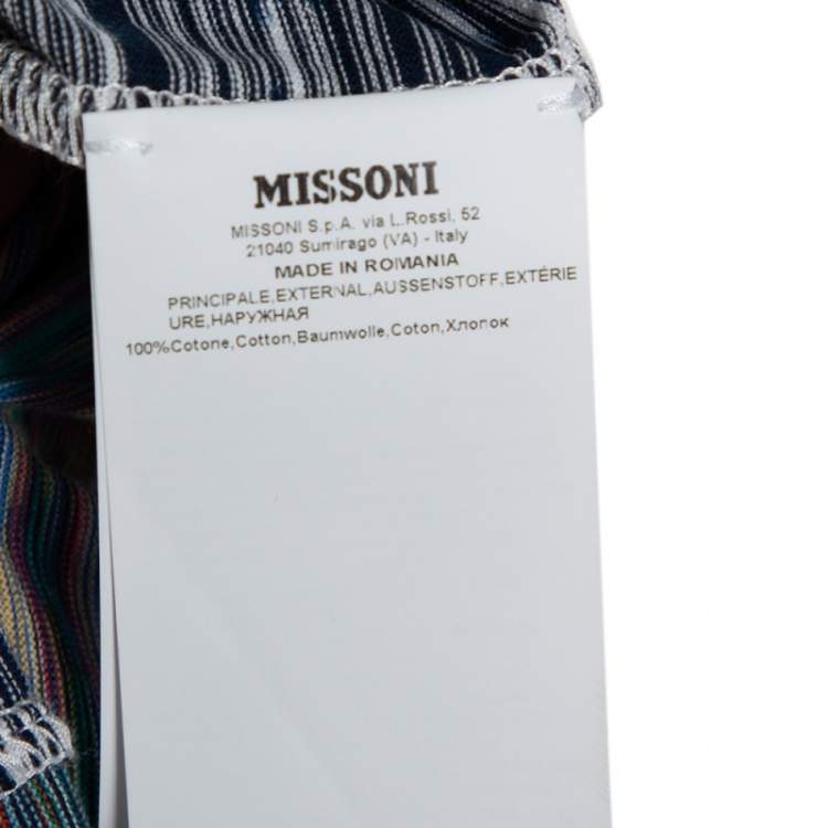 Pre Owned Missoni Multicolor Space Dyed Cotton Paneled Long Sleeve T-Shirt XL