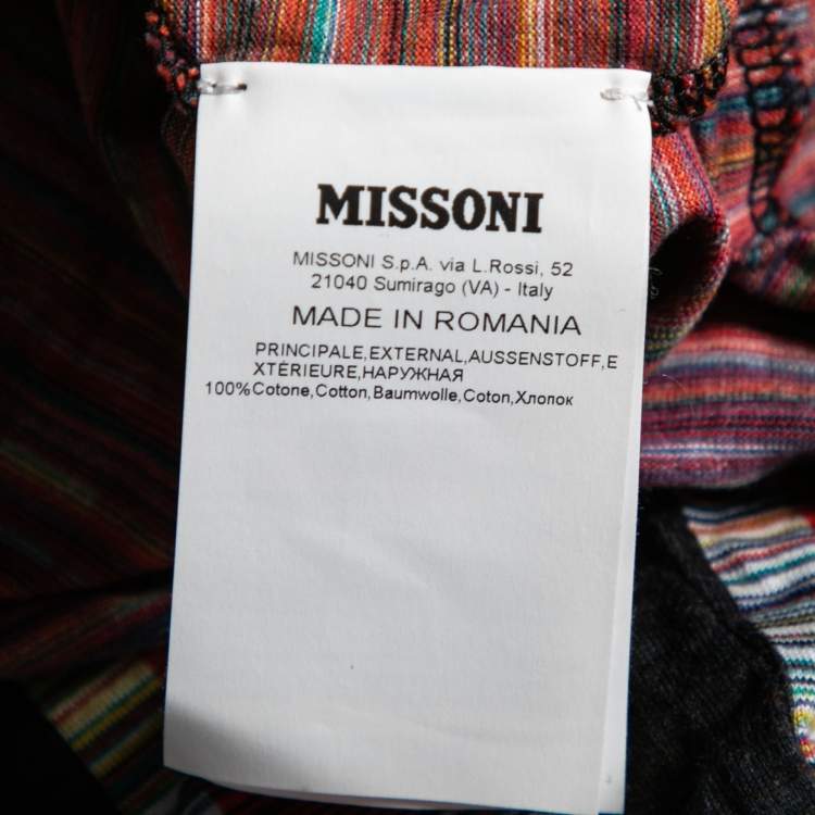 Pre Owned Missoni Multicolor Printed Cotton Crew Neck Short Sleeve T-Shirt M