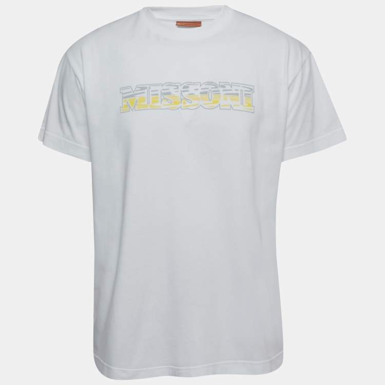 Pre Owned Missoni White Cotton Graphic T-Shirt M