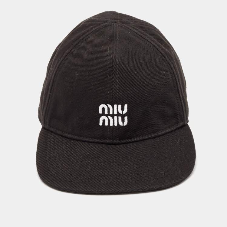 miumiu cap black ♡ Miu Miu Denim Baseball Cap | Black | FARFETCH
