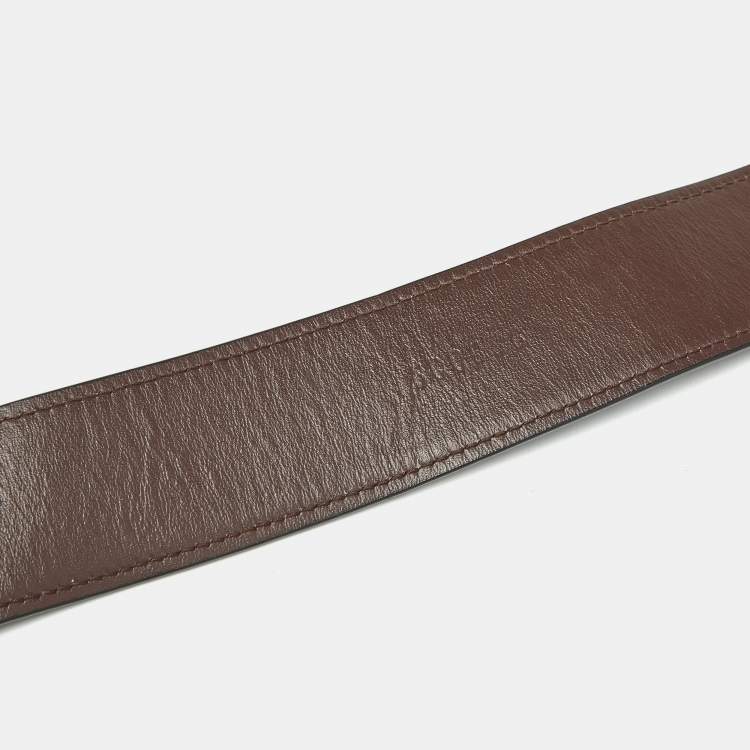 Pre Owned Miu Miu Brown Leather Buckle Belt 80CM