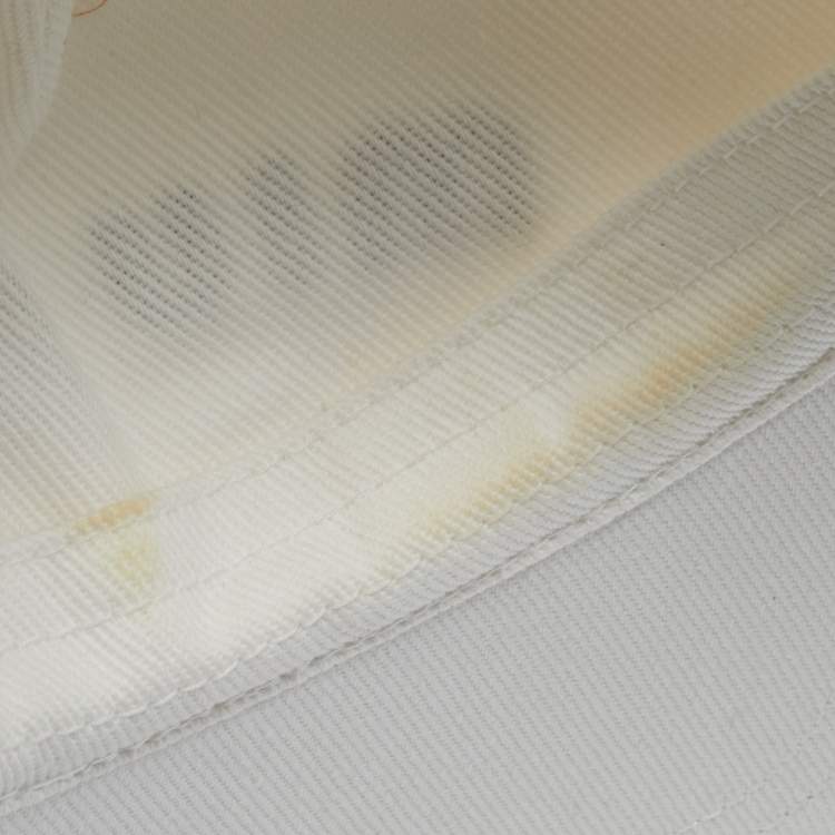 Pre Owned Miu Miu White Logo Embroidered Cotton Baseball Cap M