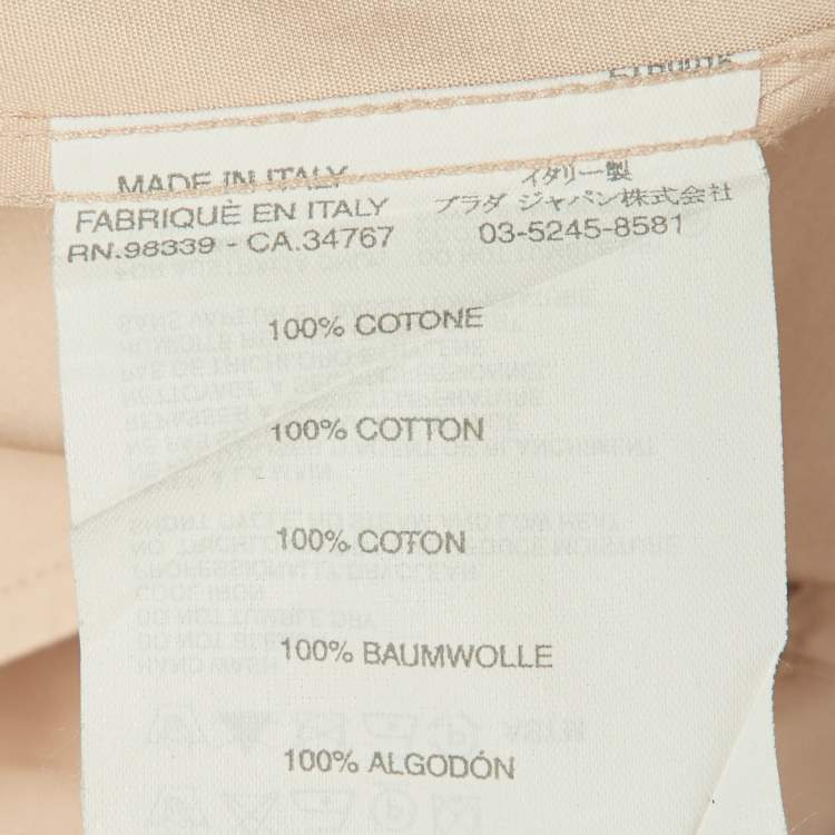 Pre Owned Miu Miu Beige Cotton Ruffle Detail Long Sleeve Shirt XXL 