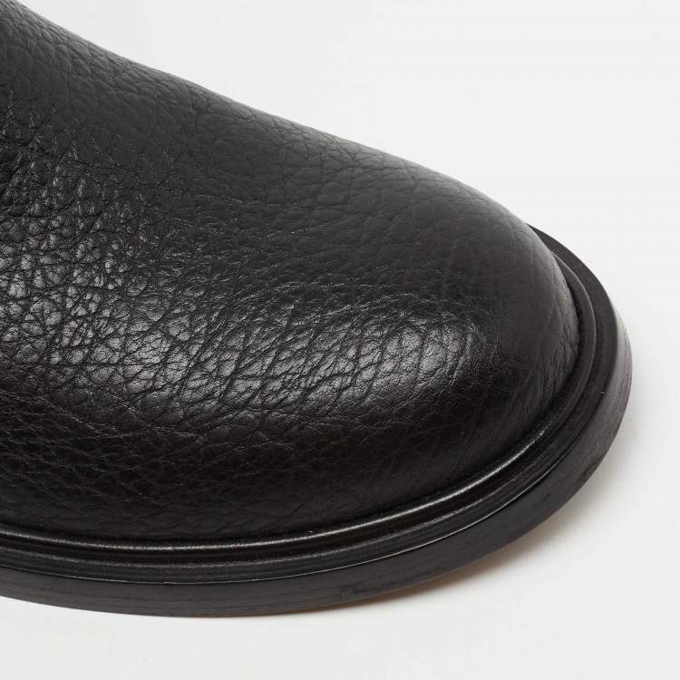 مملوكة مسبقًا Miu Miu Black Leather Harness Moto Boots Size 40