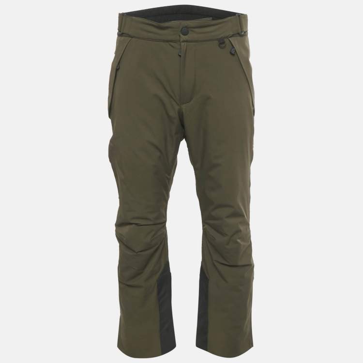 Pre Owned Moncler Grenoble Khaki Green Ski Trousers L