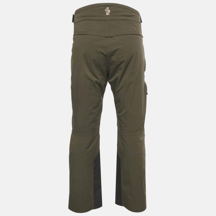 Pre Owned Moncler Grenoble Khaki Green Ski Trousers L