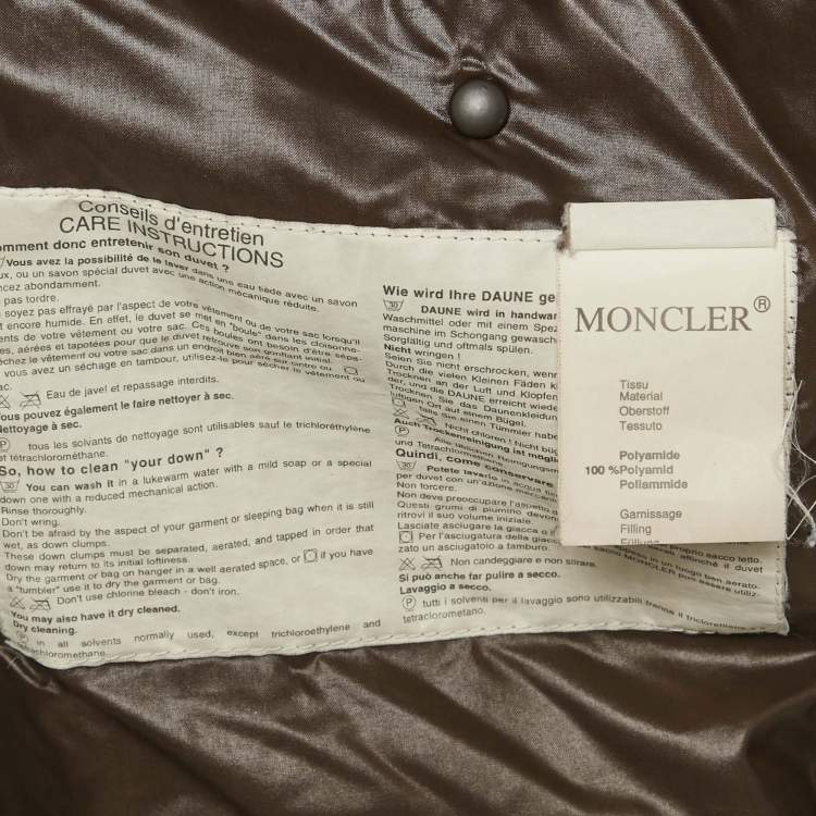 Pre Owned Moncler Grenoble Vintage Brown Nylon Down Puffer Jacket L