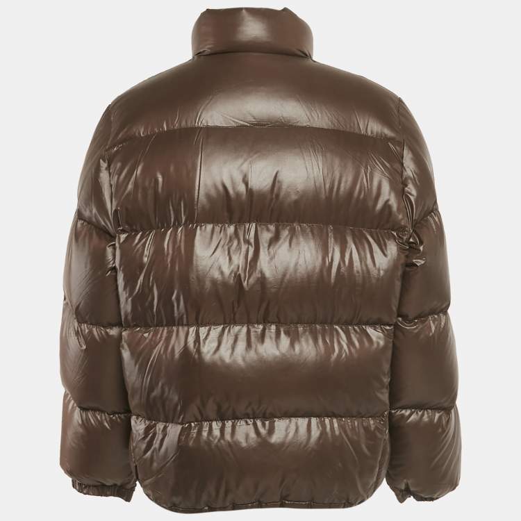 Pre Owned Moncler Grenoble Vintage Brown Nylon Down Puffer Jacket L