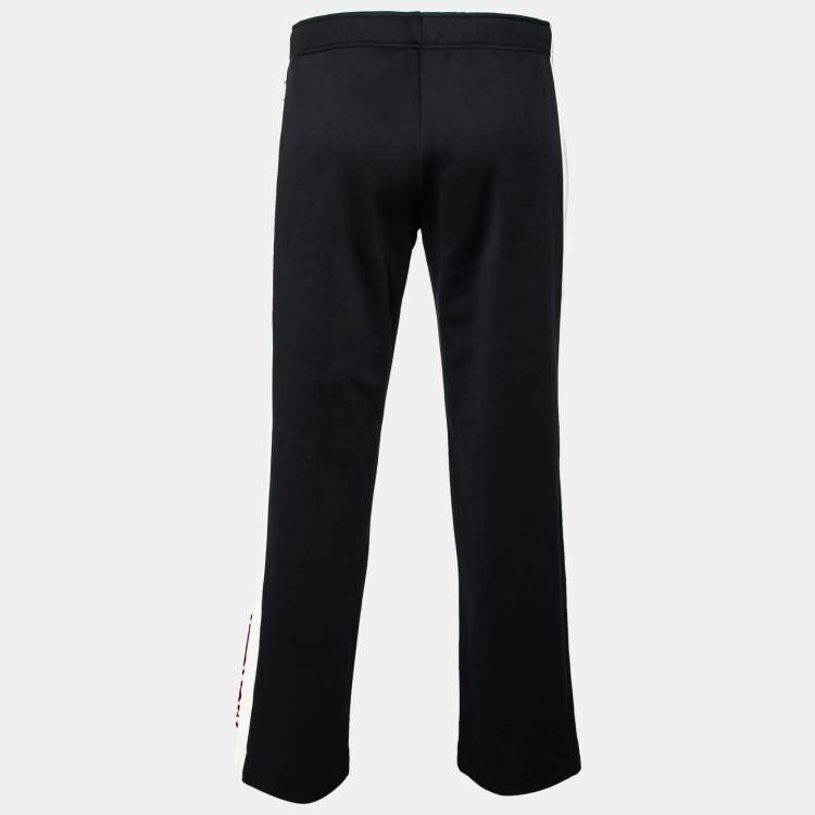 Pre Owned Moncler Grenoble Black Jersey Contrast Trimmed Sweatpants S