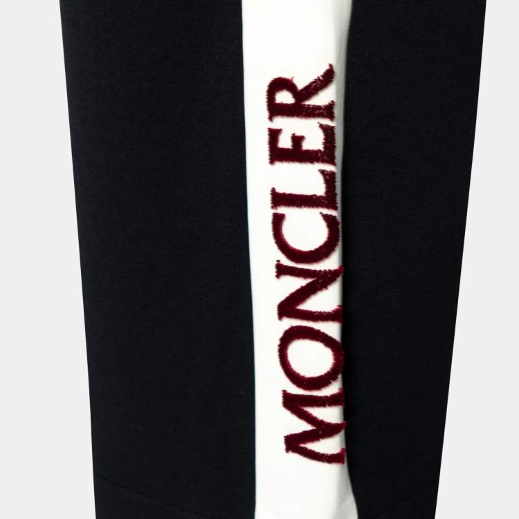 Pre Owned Moncler Grenoble Black Jersey Contrast Trimmed Sweatpants S