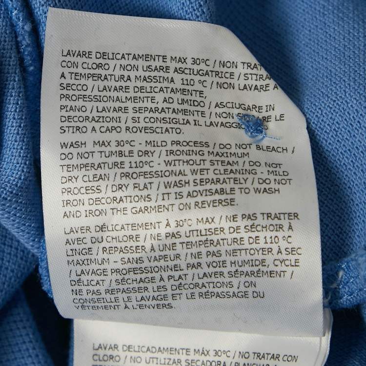 Pre Owned Moncler Blue Cotton Pique Polo T-Shirt XXL