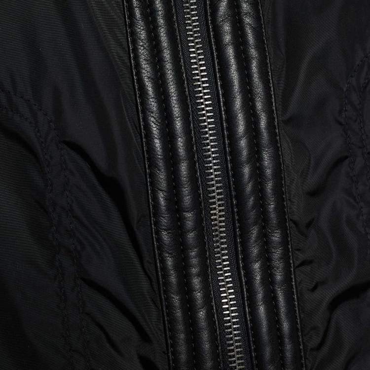 Pre Owned Moncler Black Nylon Daquin Zip Up Jacket L