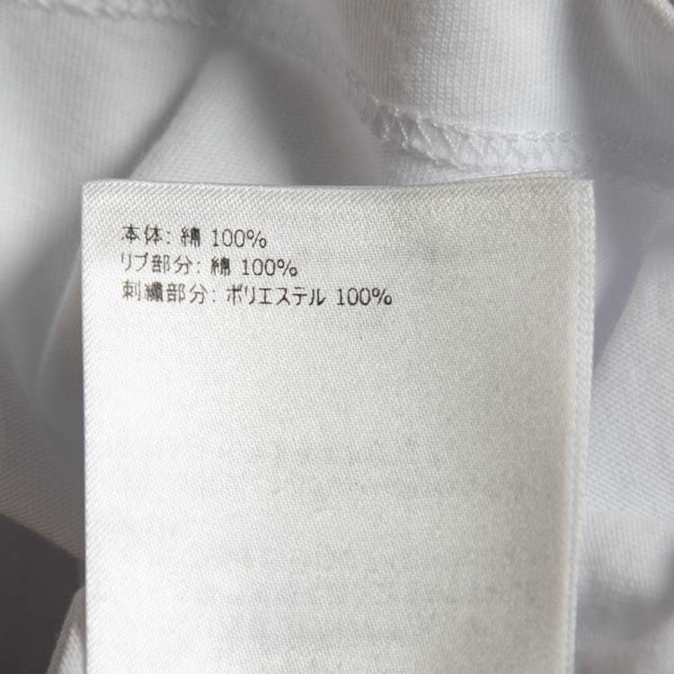 Pre Owned Moncler White Typography Print Cotton Crew Neck T-Shirt L
