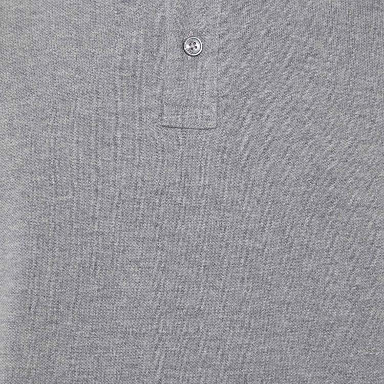 Pre Owned Moncler Grey Cotton Pique Polo T-Shirt XXL