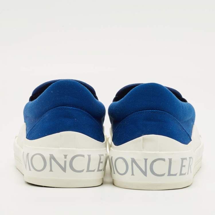 Pre Owned Moncler Blue Canvas Glisserie Slip On Sneakers Size 45