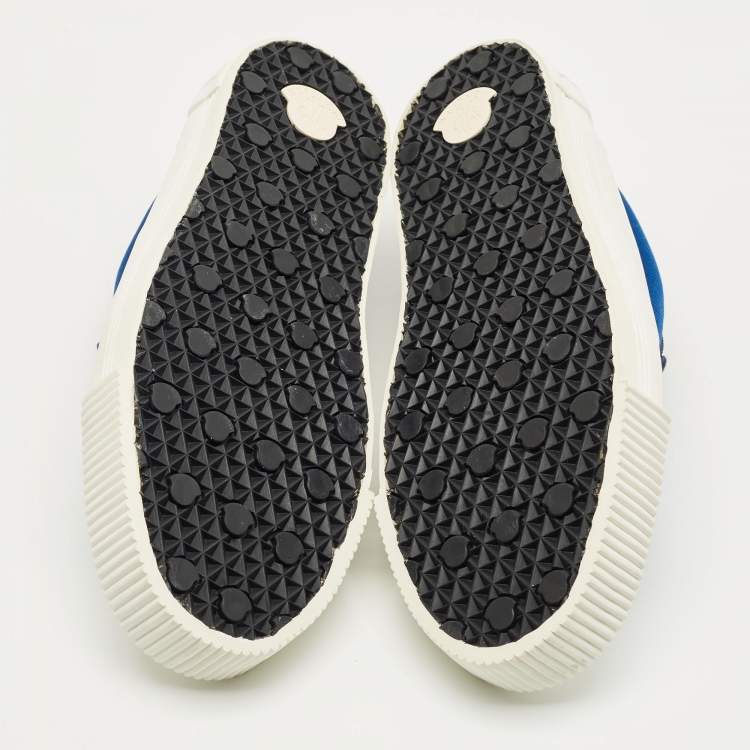 Pre Owned Moncler Blue Canvas Glisserie Slip On Sneakers Size 45