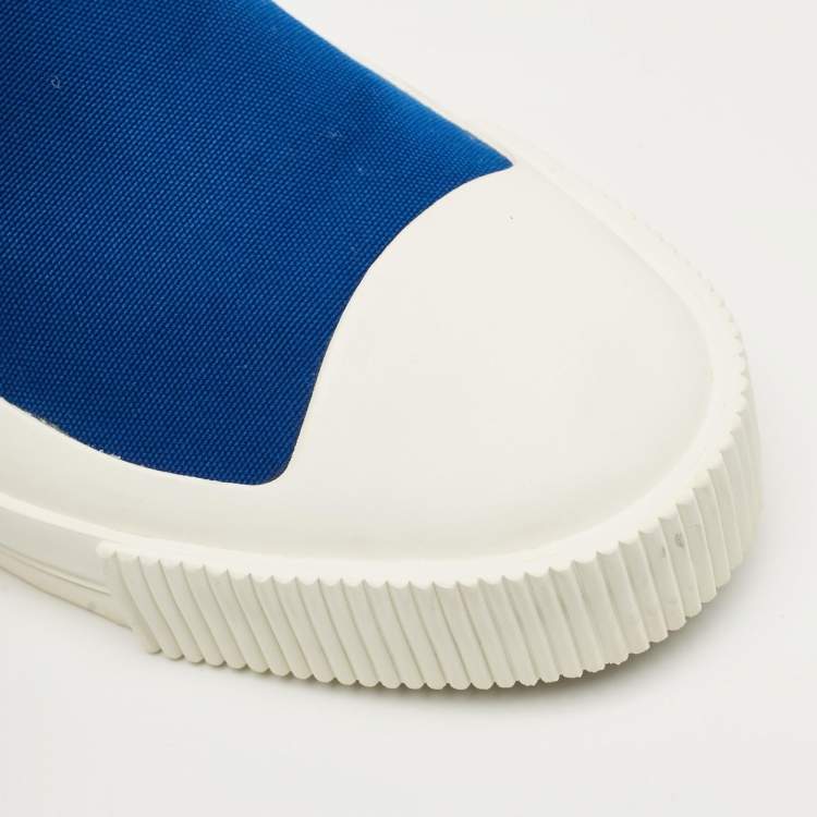 Pre Owned Moncler Blue Canvas Glisserie Slip On Sneakers Size 45