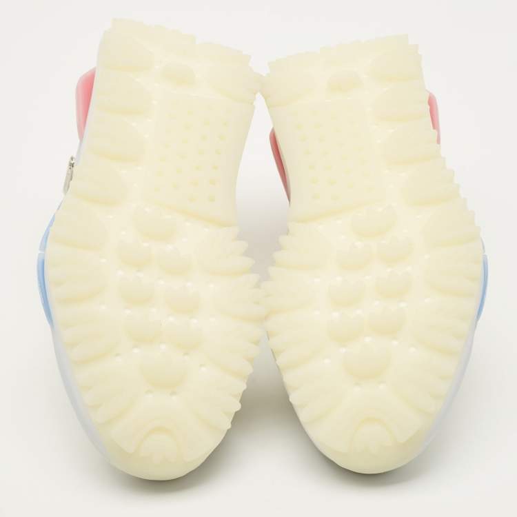 Pre Owned Moncler X Adidas NMD Size 42 White Canvas and Nylon Low Top Sneakers