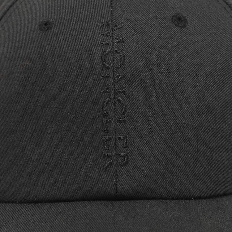 Pre Owned Moncler Black Cotton Logo Baseball Cap