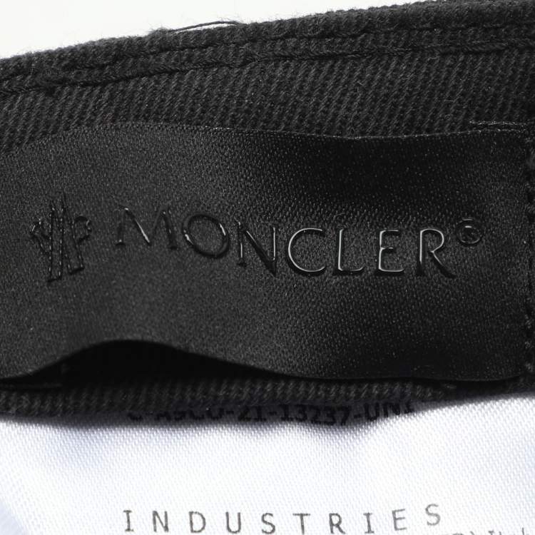 Pre Owned Moncler Black Cotton Logo Baseball Cap