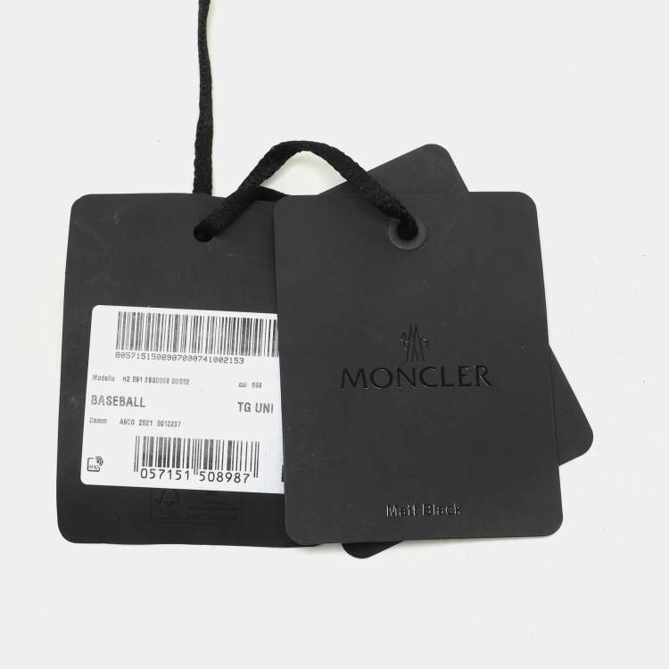 Pre Owned Moncler Black Cotton Logo Baseball Cap