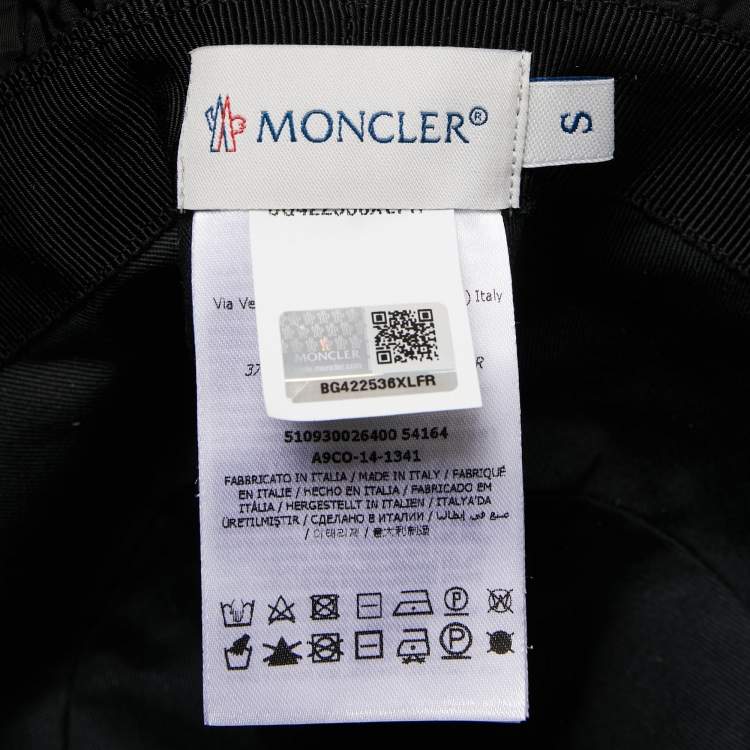 Pre Owned Moncler Black Nylon Bucket Hat S