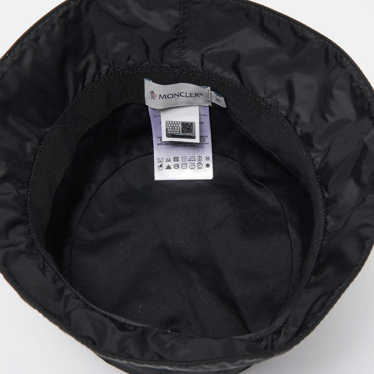 Pre Owned Moncler Black Nylon Bucket Hat S