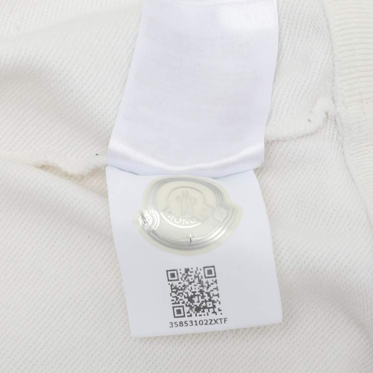 Pre Owned Moncler Cream Cotton Graphic Print Crew Neck Sweatshirt XL