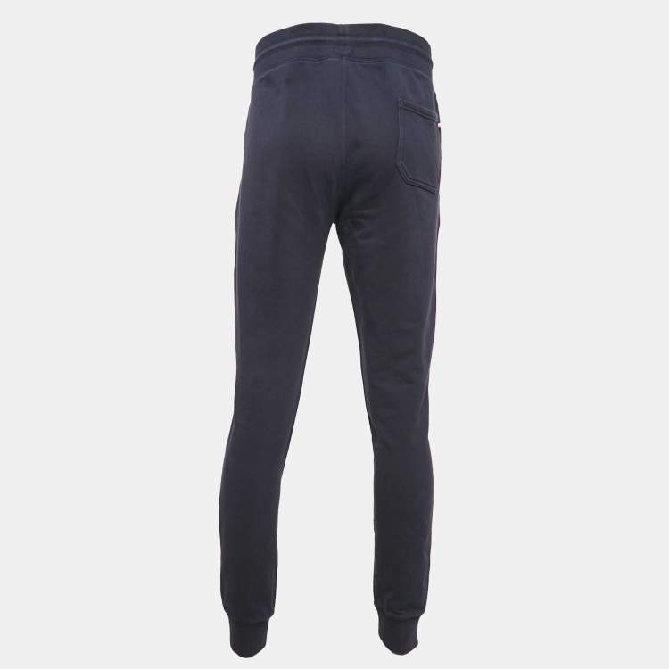 Pre Owned Moncler Blue Cotton Knit Drawstring Jogger Pants XXL