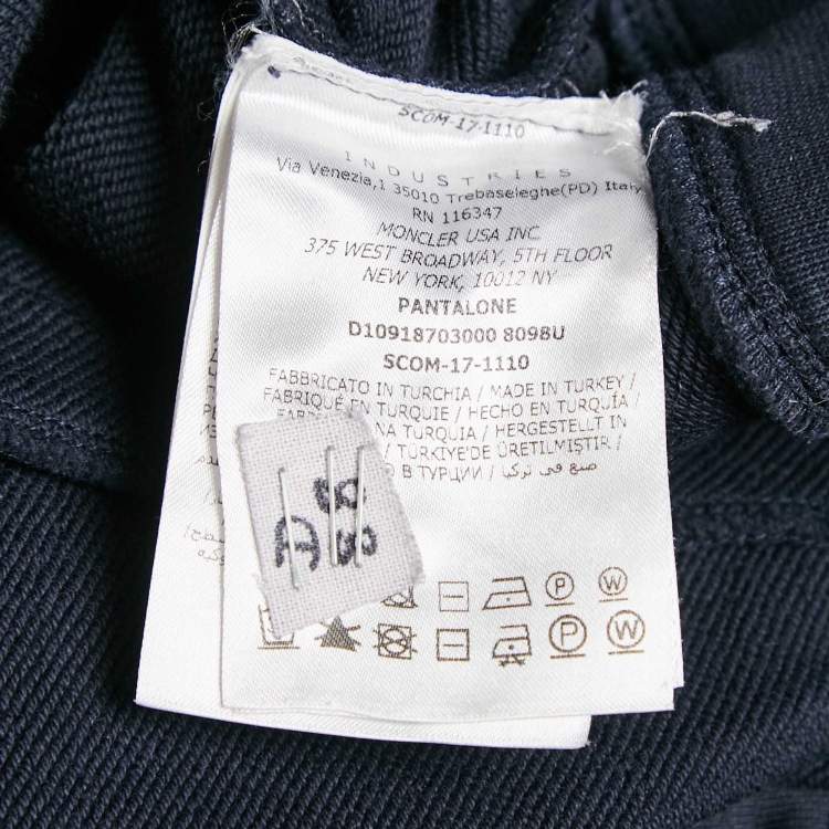 Pre Owned Moncler Blue Cotton Knit Drawstring Jogger Pants XXL
