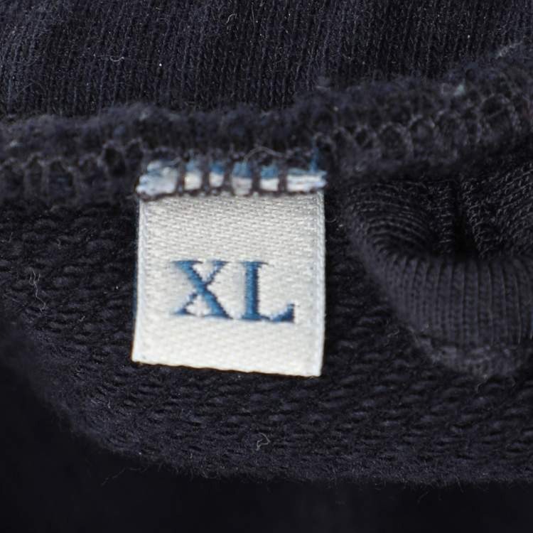 Pre Owned Moncler Navy Blue Cotton Drawstring Track Pant XL