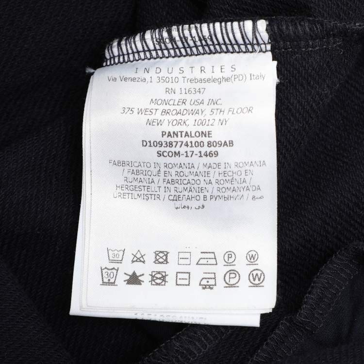 Pre Owned Moncler Navy Blue Cotton Drawstring Track Pant XL