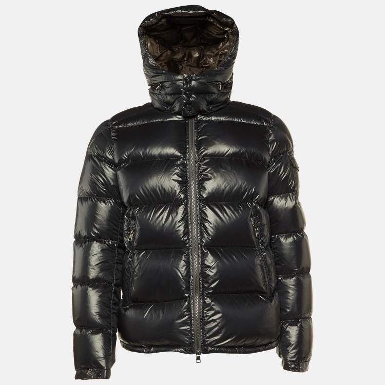 Pre Owned Moncler Black Nylon Zin Down Zip Up Jacket M