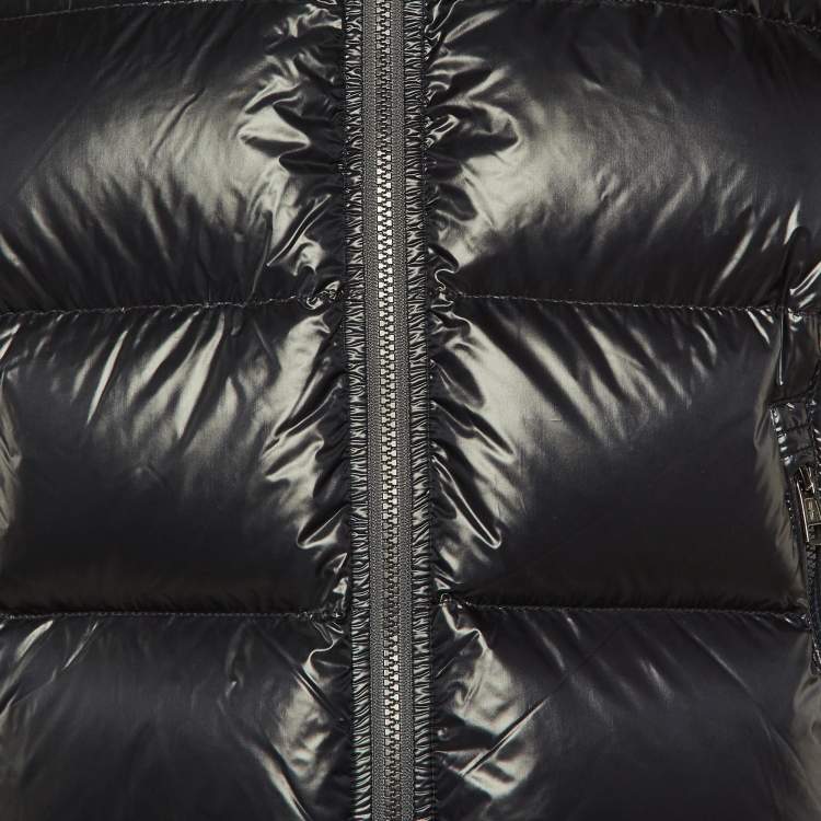 Pre Owned Moncler Black Nylon Zin Down Zip Up Jacket M