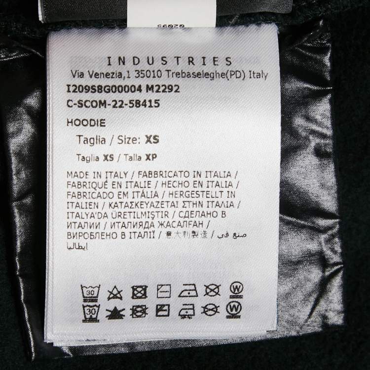 Pre Owned Moncler x Adidas Black Cotton Knit Puffer Trim Hoodie XS 