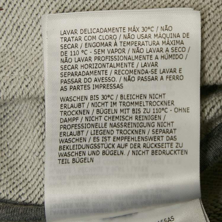 Pre Owned Moncler Grey Logo Print Cotton Knit Zip-Up Jacket M
