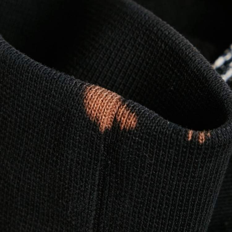 Pre Owned Moncler Black Logo Embroidered Cotton Knit Manglia Cardigan Hoodie L